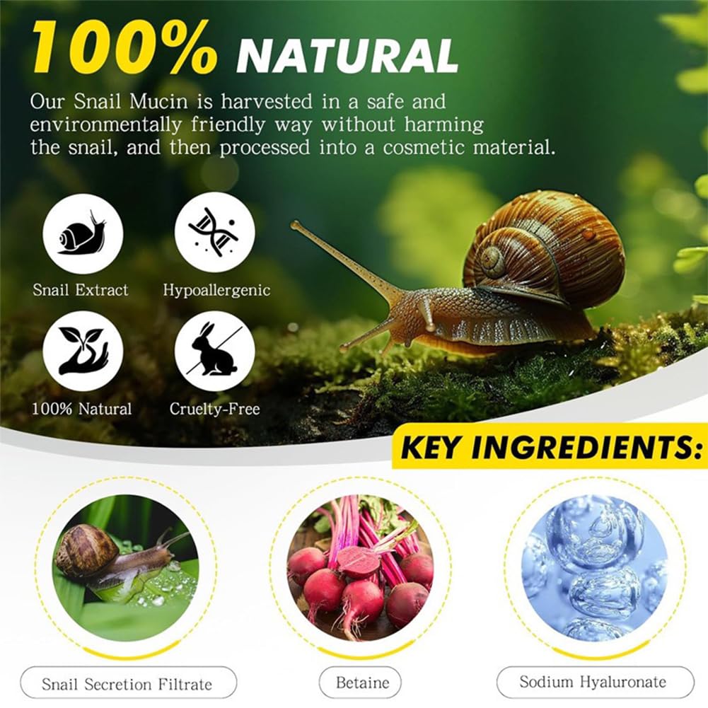 NAILKISS 92% Snail Mucin Repair Cream, Snail Mucin Repair Moisturizing Cream, Face Cream for All Skin Types, Anti-Aging Day & Night Cream - 3.52 oz